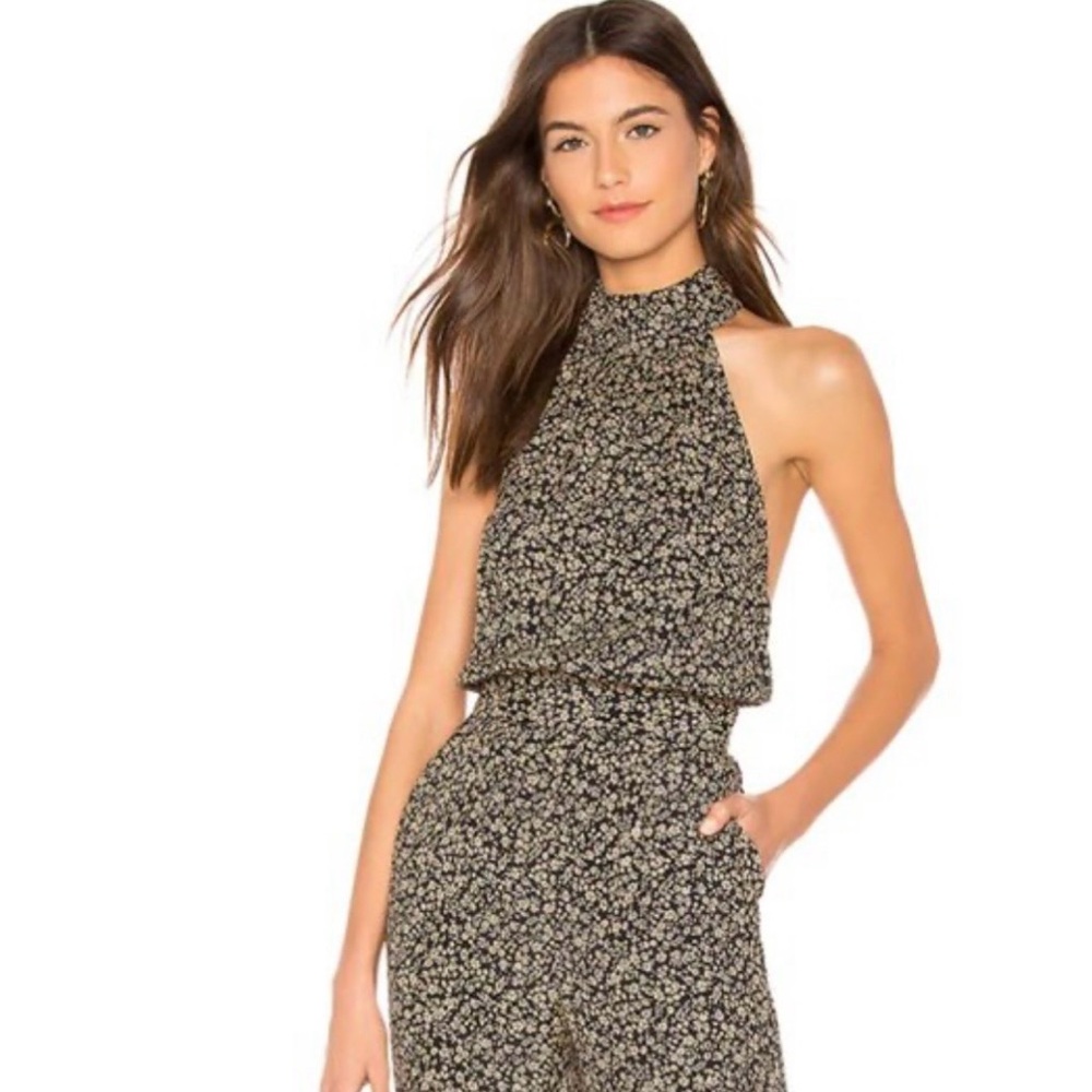 Flynn Skye Black Floral Halter Jumpsuit